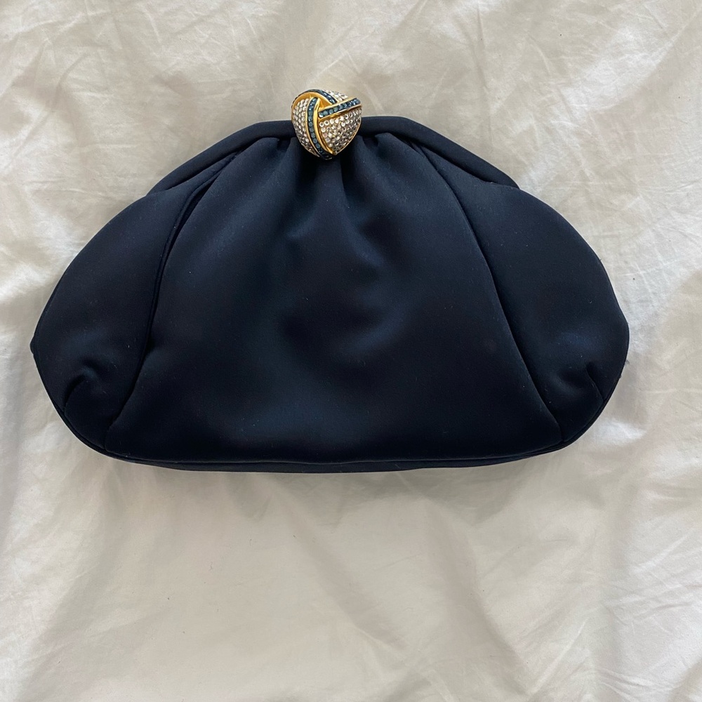 Judith Leber satin evening clutch